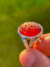 Load image into Gallery viewer, Aqiq Khorasani Ring with ‘Inna Ma’i Rubbi’ inscription