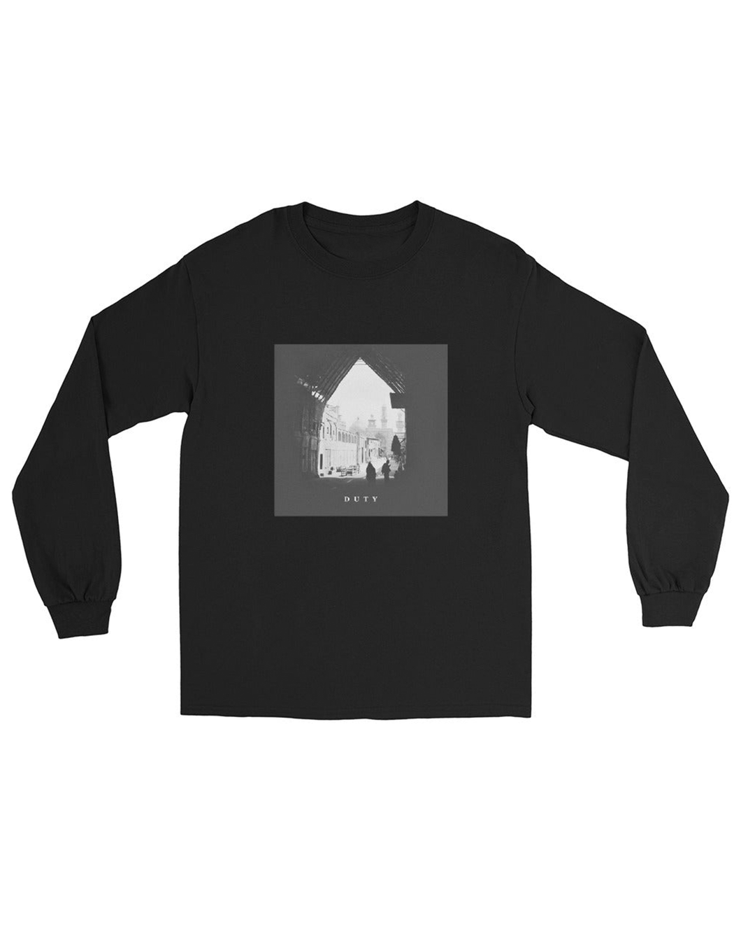 'DUTY' Men’s Long Sleeve Shirt in Black / White